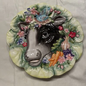 Fitz and Floyd Classics Country Chic Cow Decorative Plate Farmhouse Kitchen - Picture 1 of 14