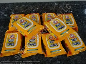 300 Arm & Hammer Ultra Max COOL WATER Scented Face & Body Wipes (10 packs of 30) - Picture 1 of 7