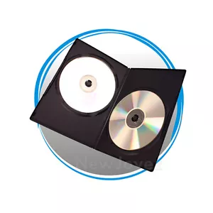 Paquete de 100 Negro 7mm Delgado Doble 2 Discos CD DVD Película Estuche de Almacenamiento - Imagen 1 de 1