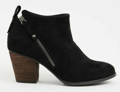 Torrid Faux Suede Double Zip Booties Comfy Extra Wide Width Black Sz 7 #76180 - Image 1 of 4