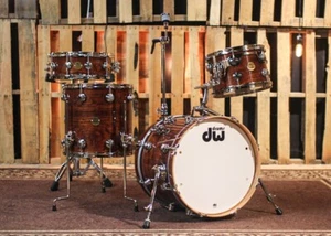 DW Collectors Jazz Cherry Gum Walnut Stain Drum Set - 18,12,14 - SO#1312570 - Picture 1 of 7