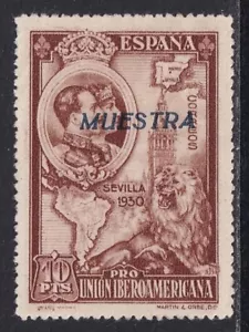 Spain 1930 MI 551 ovpt MUESTRA MLH VF - Picture 1 of 1