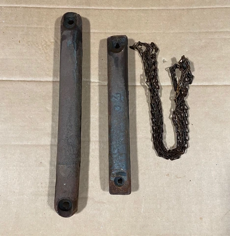 Pair of Window Sash Weights Cast Iron Antique. (120 yrs old) Cover