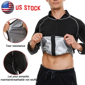 Men's Hot Sweat Heat Trapping T-shirt Fat Burner Singlet Sauna Workout Shapewear - Picture 1 of 12
