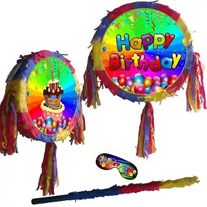 Happy Birthday Party Piñata Unisex Jungen Mädchen Kinder Smash Game Thema Zubehör UK - Bild 1 von 3