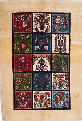 Handmade Wool Patchwork Rug 5'x3' – Bohemian Multicolor Area Carpet - Image 1 of 4