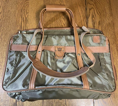 Vintage Hartmann Nylon with Leather Trim Expandable 3-Compartment Carry-On  - Image 1 of 4