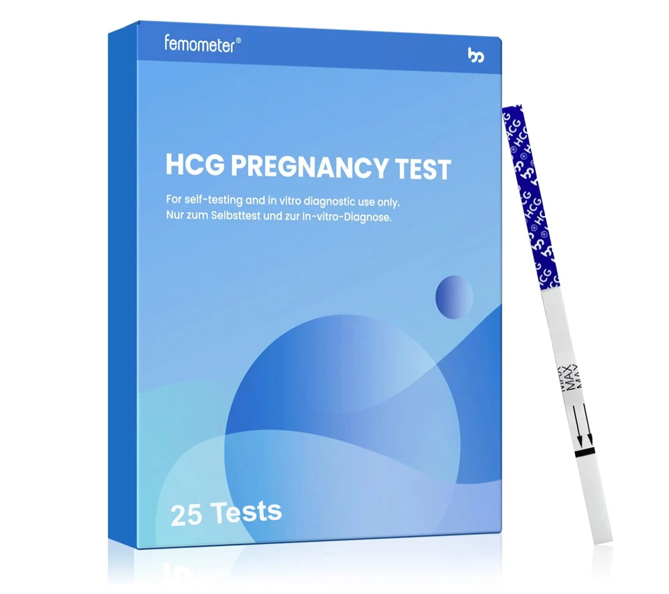 50 St Femometer Schwangerschaftstest Frühtest Erkennung HCG Tests 25 miu/ml 99% - Bild 1 von 4
