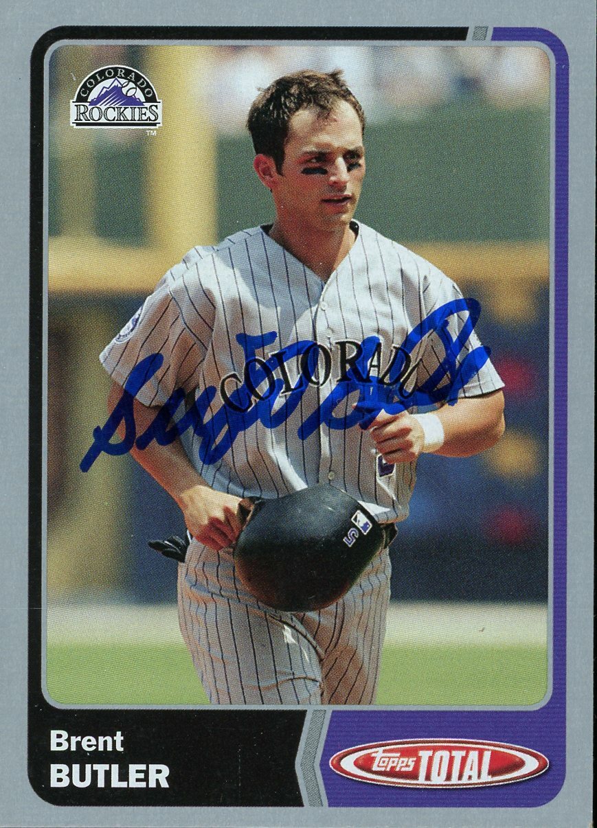 2003 Topps Total BRENT BUTLER Signed Card autograph AUTO ROCKIES CARDINALS