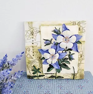 Vintage 3D Columbine Wall Tile Plaque by Richard A Henson 5.5" x 5.5" Resin READ - Picture 1 of 10