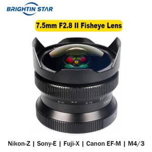 Brightin Star 7.5mm F2.8 II APS-C Fisheye Lens for Canon Sony Fujifilm Fuji M4/3 - Picture 1 of 8