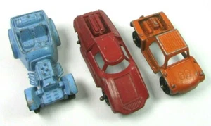 Tootsietoy Lot 3 Cars Moon Eyes Baja Run Hot Rod Fiat Abarth Orange Blue Red USA - Picture 1 of 6
