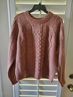 Suéter para mujer LUCKY BRAND gris blanco manga larga talla M Foto 1 de 2