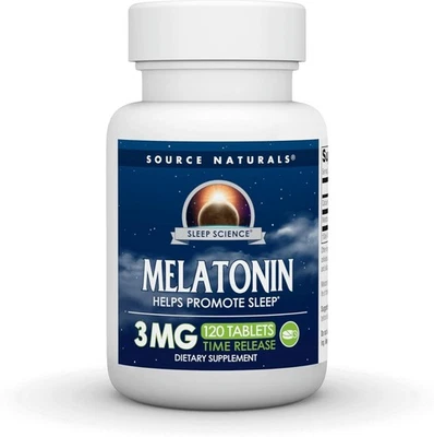 Source Naturals Melatonina - 3mg, 120 Comprimidos de Liberação Temporal - Imagem 1 de 2
