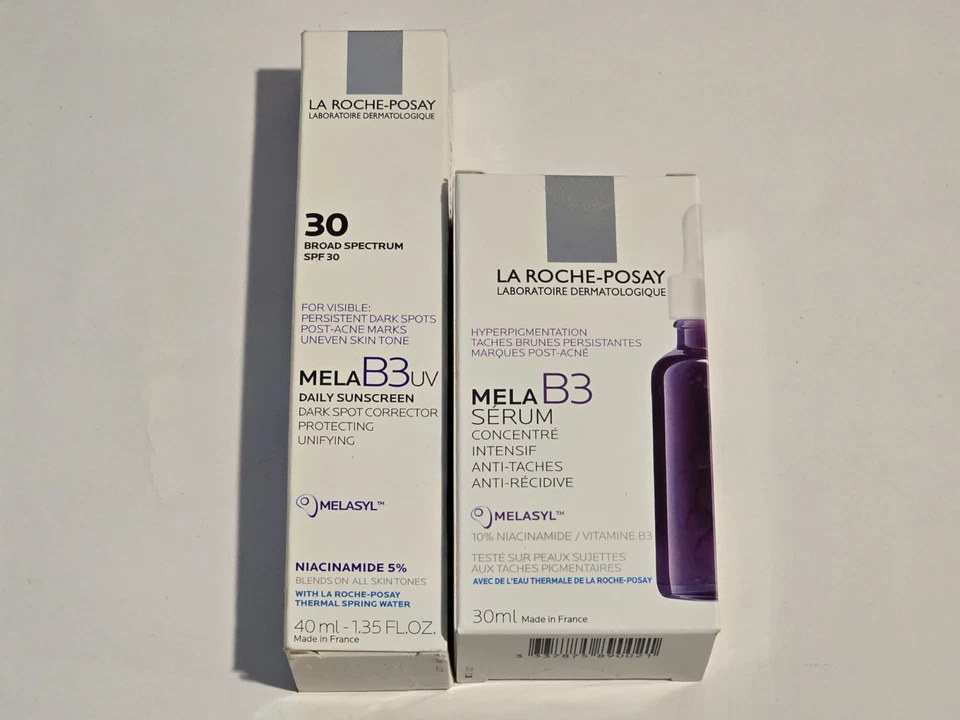 Nuevo paquete La Roche-Posay Mela B3 incluye suero Mela B3 UV Spf 30 y Mela B3 Foto 1 de 1