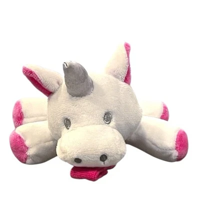 Держатель соски Le Bebe Unicorn белый серебристый рог розовые копыта 4,5 дюйма - Изображение 1 из 4