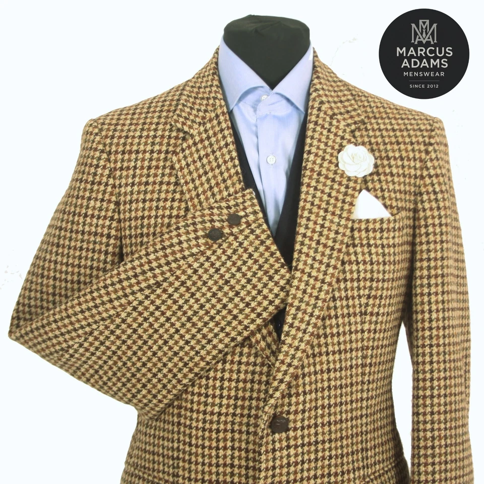 Harris Tweed Jacket Blazer 40R Dogtooth Windowpane Check Hacking Hunting Mens - Image 1 of 4