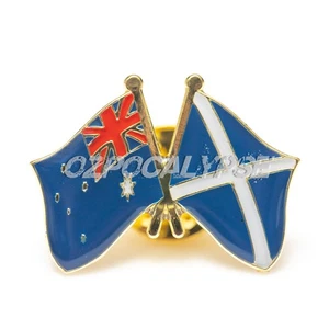 Australia & Scotland Friendship Pin - Badge Collar Australian Flag Scottish Scot - Picture 1 of 2