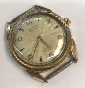Invicta Rotomatic 25 jewels Vintage Unishock 24339 Gold Plated/Filled (NO BAND) - Picture 1 of 8