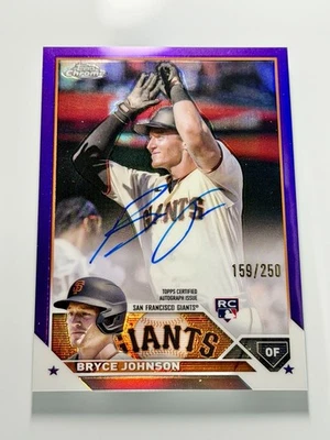 2023 Topps Chrome BRYCE JOHNSON Padres Giants #RA-BJ Purple Auto /250 - Image 1 of 4