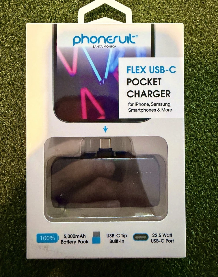 Cargador de bolsillo portátil para teléfono paquete de baterías PhoneSuit Flex XT USB-C negro Foto 1 de 4