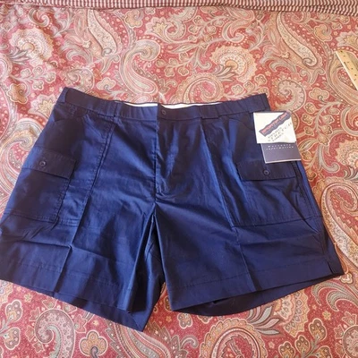 Shorts Masculino Esportivo Vintage 46 Blue Dad 7" Caminhada Carga Mistura de Algodão Elástico NOVO - Imagem 1 de 4