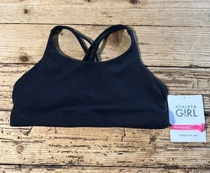 Athleta Girl Size L/12 Black Upbeat Bra NWT - Picture 1 of 8