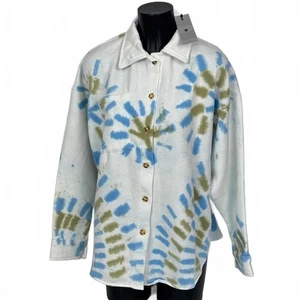 Daisy Street Urban Outfitters Thai Dye Oversized Button Up Shirt Jacket Uk 10 - Picture 1 of 9