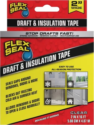 SWIFT RESPONSE, LLC Flex Seal Draft and Insulation Sealing Tape, Flexible, Rubberized, Weatherproof