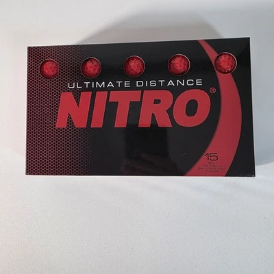 Paquete de 15 pelotas de golf Ultimate Distance NITRO rojas Foto 1 de 4