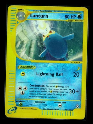 Pokémon card Lanturn Aquapolis Rare Reverse Holo 20/147 MP - Image 1 of 2