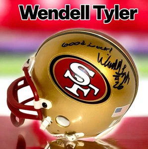 MINI CASCO DE FÚTBOL AMERICANO WENDELL TYLER AUTOGRAFIADO FIRMADO SAN FRANCISCO 49ERS wAPCOA - Imagen 1 de 7