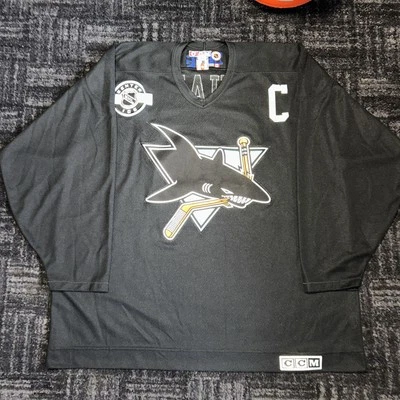 RARE Vintage San Jose SJ Sharks CCM Center Ice NHL Black Hockey Jersey Size XXL - Image 1 of 3