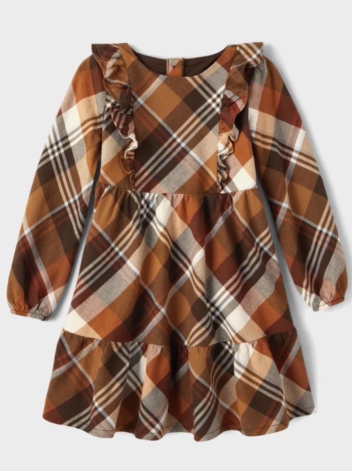 Vestido Gymboree Manga Larga Cuadros Sarga En Niveles Montana Mountain Bloomers Niñas 3T Foto 1 de 4