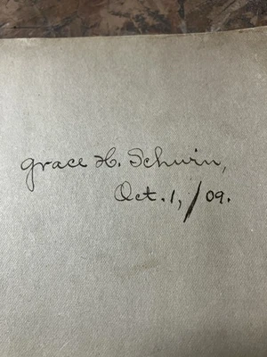 1909 Handwritten Cookbook By Grace H Schwin With Color Artwork, Folk, L. Perfect - Image 1 of 4