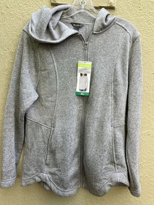 NWT Eddie Bauer Women's Fleece Parka  Zip Jacket XL Gray - Image 1 of 4
