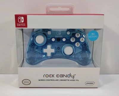 PDP Rock Candy Mini Wired Controller for Nintendo Switch, Blu-Merang NEW - Image 1 of 4