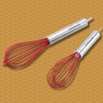 Mini batidores profesionales de silicona Farberware, juego de 2 - rojo Foto 1 de 2