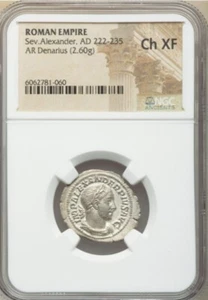 Severus Alexander (AD 222-235). AR denarius NGC XF - Picture 1 of 4