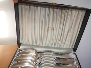 alte Vintage verpackt Marke R. GORELL 6er Set Löffel skandinavisch versilbert - Bild 1 von 9