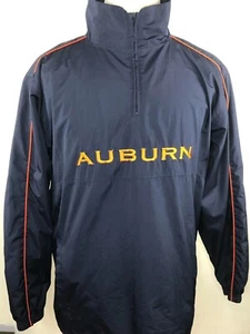 Aubrun Tigers War Eagle Blue Quarter Zip Windbreaker Embroidered Jacket M Blue - Picture 1 of 6