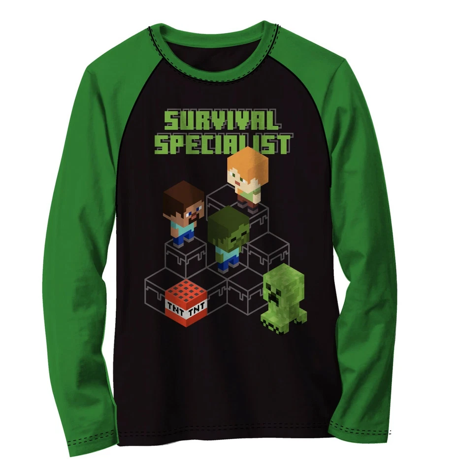 Minecraft Boy Long Sleeve Shirt Size 8 - Image 1 of 1
