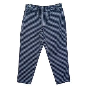 Lands' End Ankle Pants Women Size 14 Navy Mid Rise Pull-On Pinstripe Stretch - Picture 1 of 12