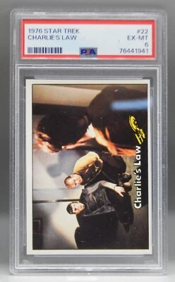 1976 vintage Topps STAR TREK trading card #22 Charlie's Law Kirk SPOCK tos PSA 6 - Image 1 of 3