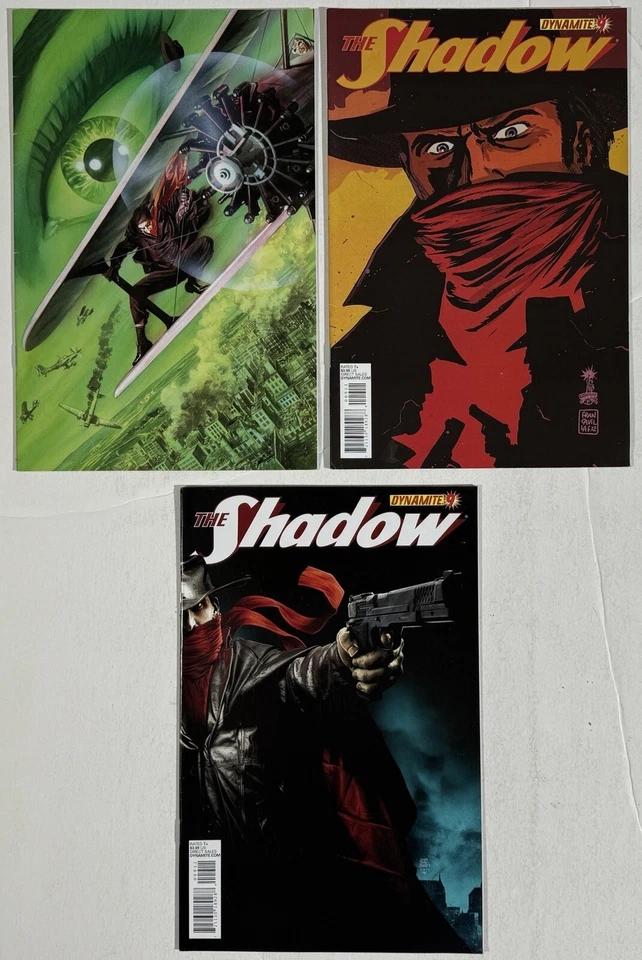The Shadow 9 - Covers: Virgin Art (Alex Ross), C, D Lot of 3 Dynamite Comics - Image 1 of 4