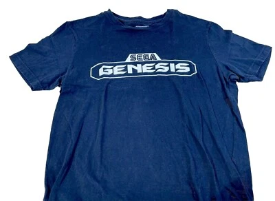 Camiseta Sega Genesis Logo Tamanho P/P/CH - Azul Marinho Retro Videogame - Imagem 1 de 4
