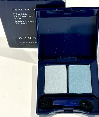 Avon True Color Eyeshadow BLUE QUARTZ Duo CRYSTAL BLUE QUARTZ Vintage NOS .10 oz - Image 1 of 2