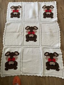 Baby Bears Handmade Crochet Afghan/Blanket/Throw - 52" x 36"