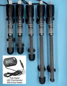 Aquarium Heater - Fish tank Heater 25w,50w,100w,200w,300w FREE TANK THERMOMETER - Picture 1 of 11