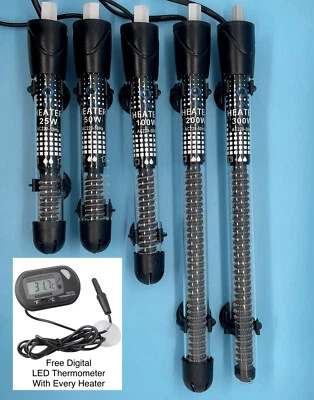 SED AQUATICS Aquariumheizung - Fischtankheizung 25w, 50w, 100w, 200w, 300w KOSTENLOSES TANKTHERMOMETER